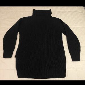Unbranded Black Chunky Turtleneck Long Sleeve Mini Dress Size Large Pockets